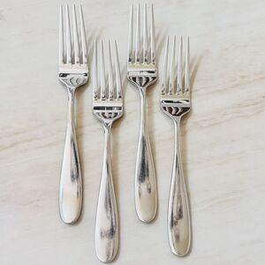 4pc MIKASA Hamilton Stainless Dinner Fork 18/10 Glossy Plain Round Tip Vietnam